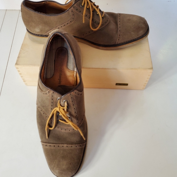 Johnston & Murphy Olive Green Suede Oxfords 9.5 - Picture 2 of 11